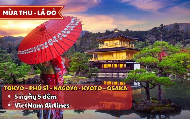 Tour Nhật Bản mùa lá đỏ 5N5Đ Tokyo-Osaka từ TP.HCM bay VietNam Airlines