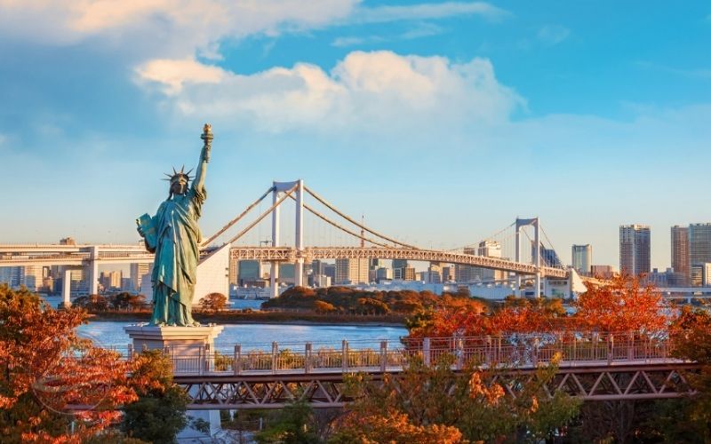 Tượng nữ thần tự do tại Odaiba biểu tượng giao thoa văn hóa của khu vực